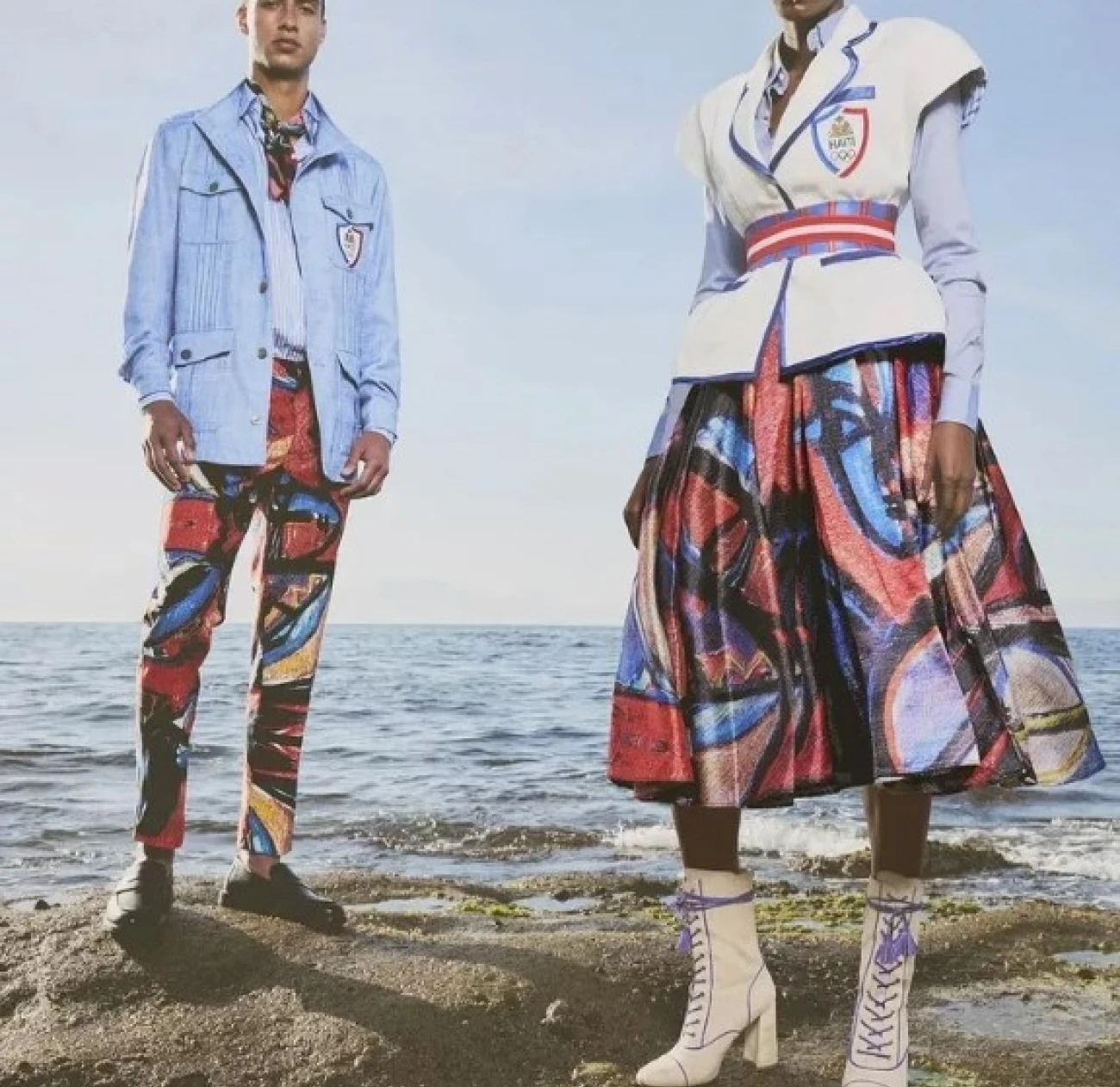 Haiti’s Olympic attire, designed by Pyer Moss, merges cultural pride with contemporary design. The outfits feature vibrant colours and patterns that celebrate Haiti’s rich heritage, coupled with modern cuts and sustainable materials, embodying a unique blend of tradition and innovation.