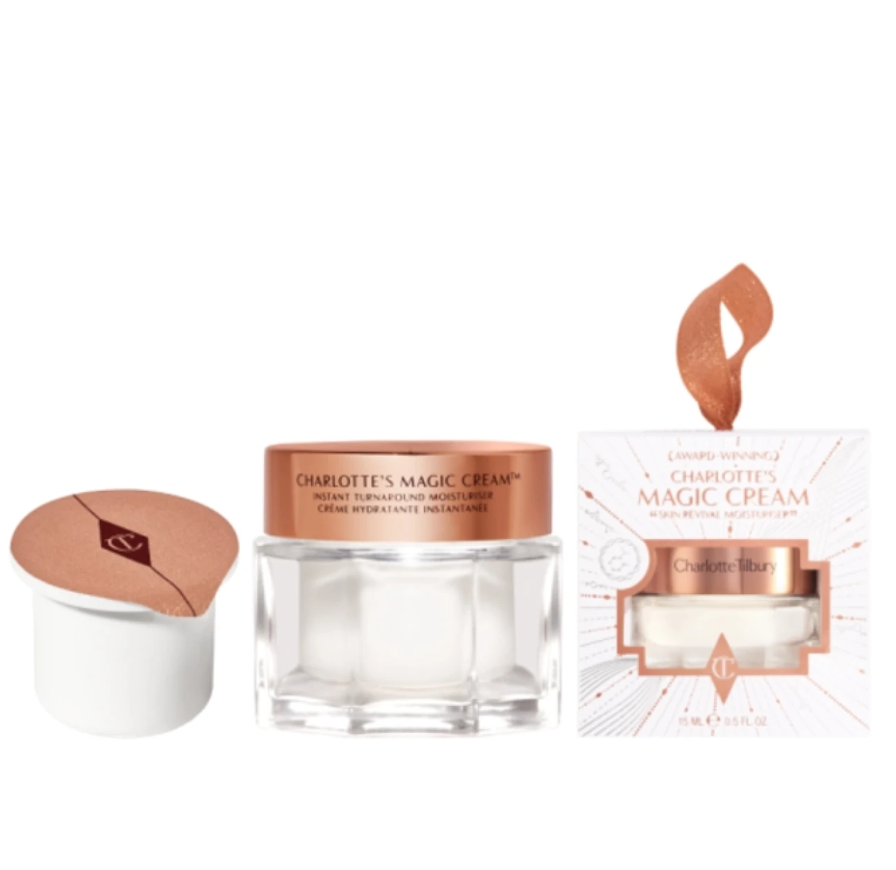 Charlotte Tilbury Magic Cream Trio - hydrating and plumping skincare gift set