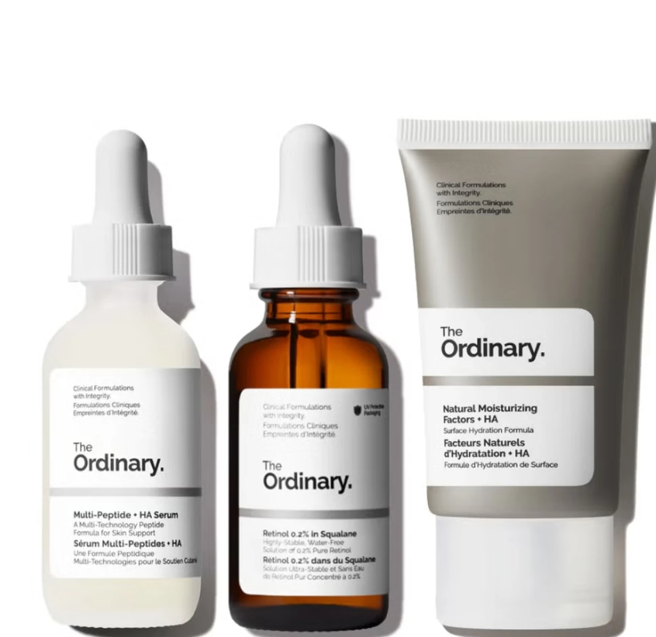 The Ordinary The Firm and Plump Collection - budget-friendly anti-ageing serum set.