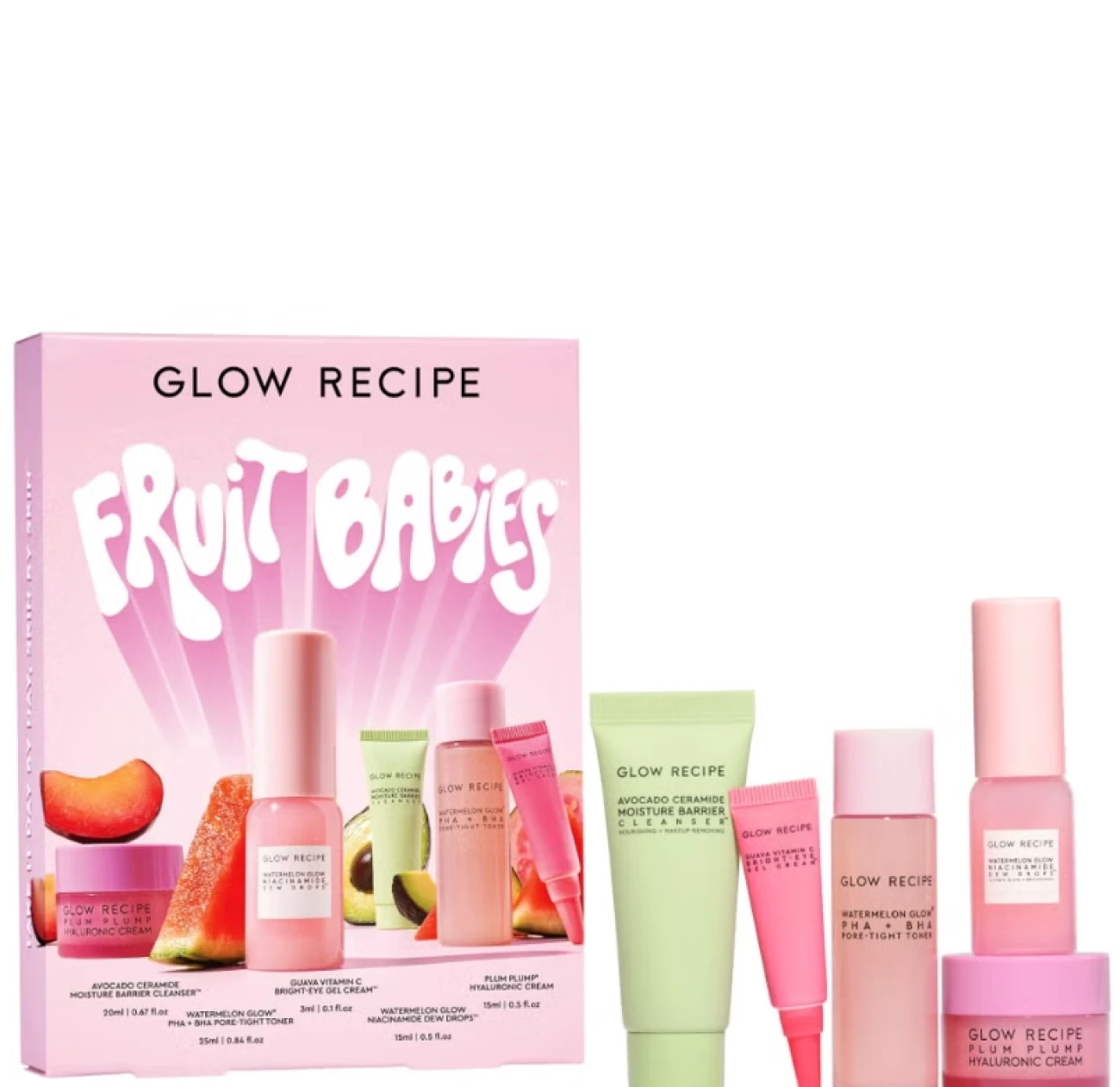 Glow Recipe Fruit Babies Skincare Set - travel-size skincare for hydrated, glowing skin
